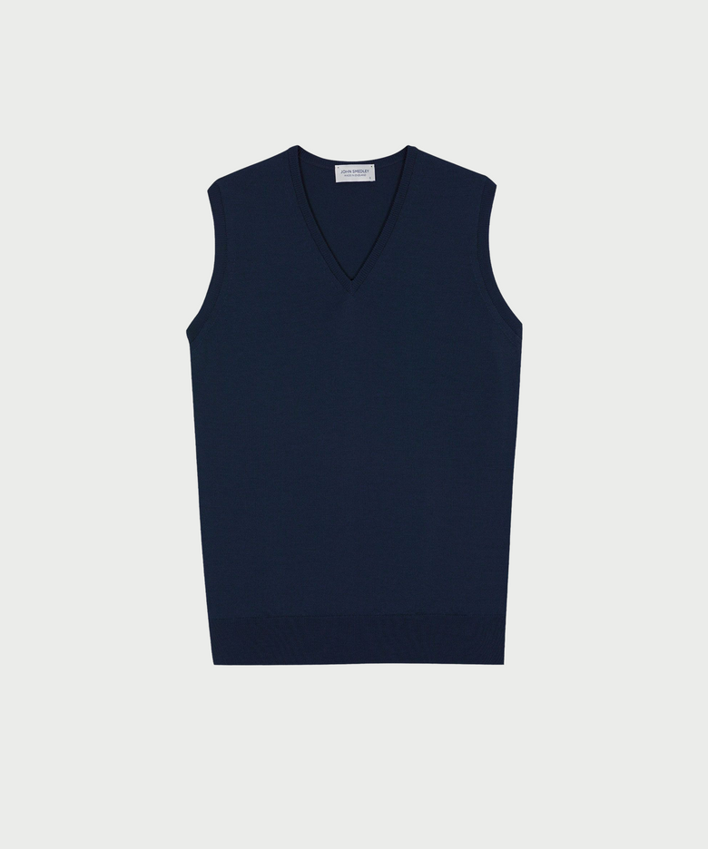HADFIELD Extra Fine Merino Wool Standard Fit V-Neck Vest Heritage-1, 8 Colors