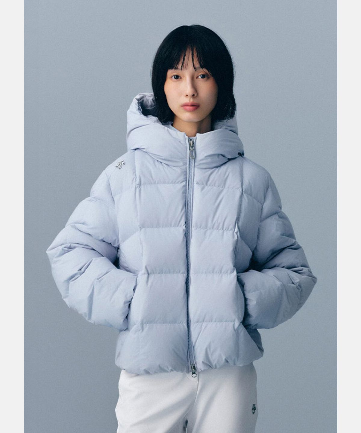 데상트(DESCENTE) 여성 퀼팅 중경량 다운 자켓 스카이 블루 SR422SDJO7