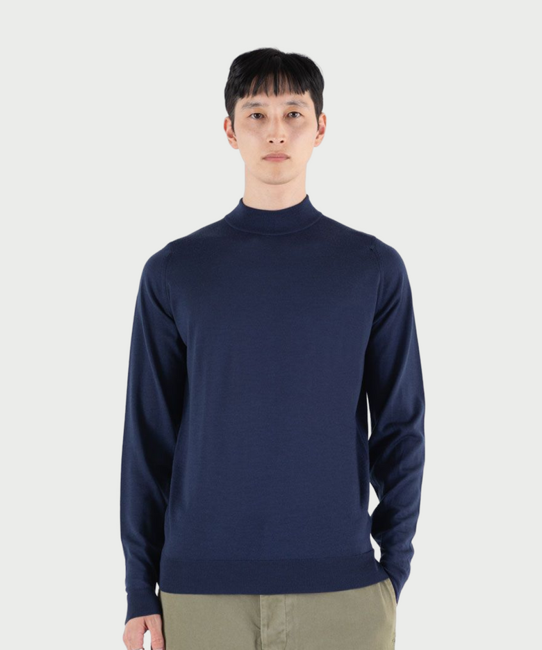 HARCOURT Extra Fine Merino Wool Standard Fit Mock Neck Pullover Heritage-1, 4 Colors