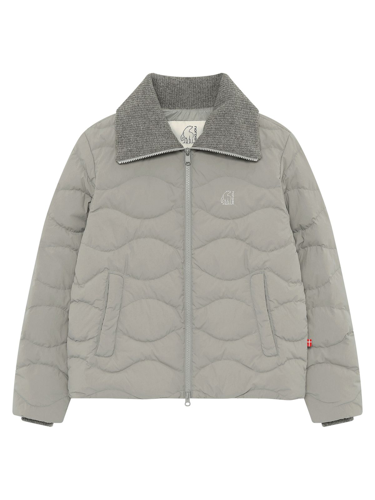 노르디스크(NORDISK) 니트 카라 경량 크리스탈 다운 자켓 - W_Light Grey_OWW26510C2