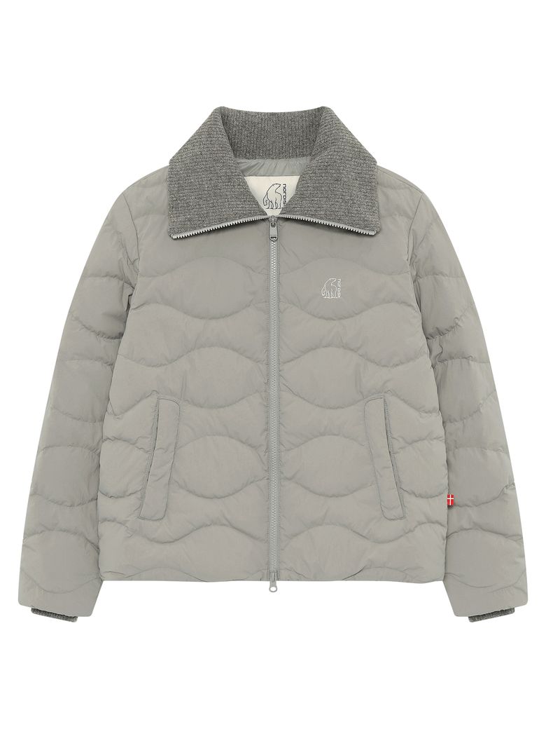 니트 카라 경량 크리스탈 다운 자켓 - W_Light Grey_OWW26510C2
