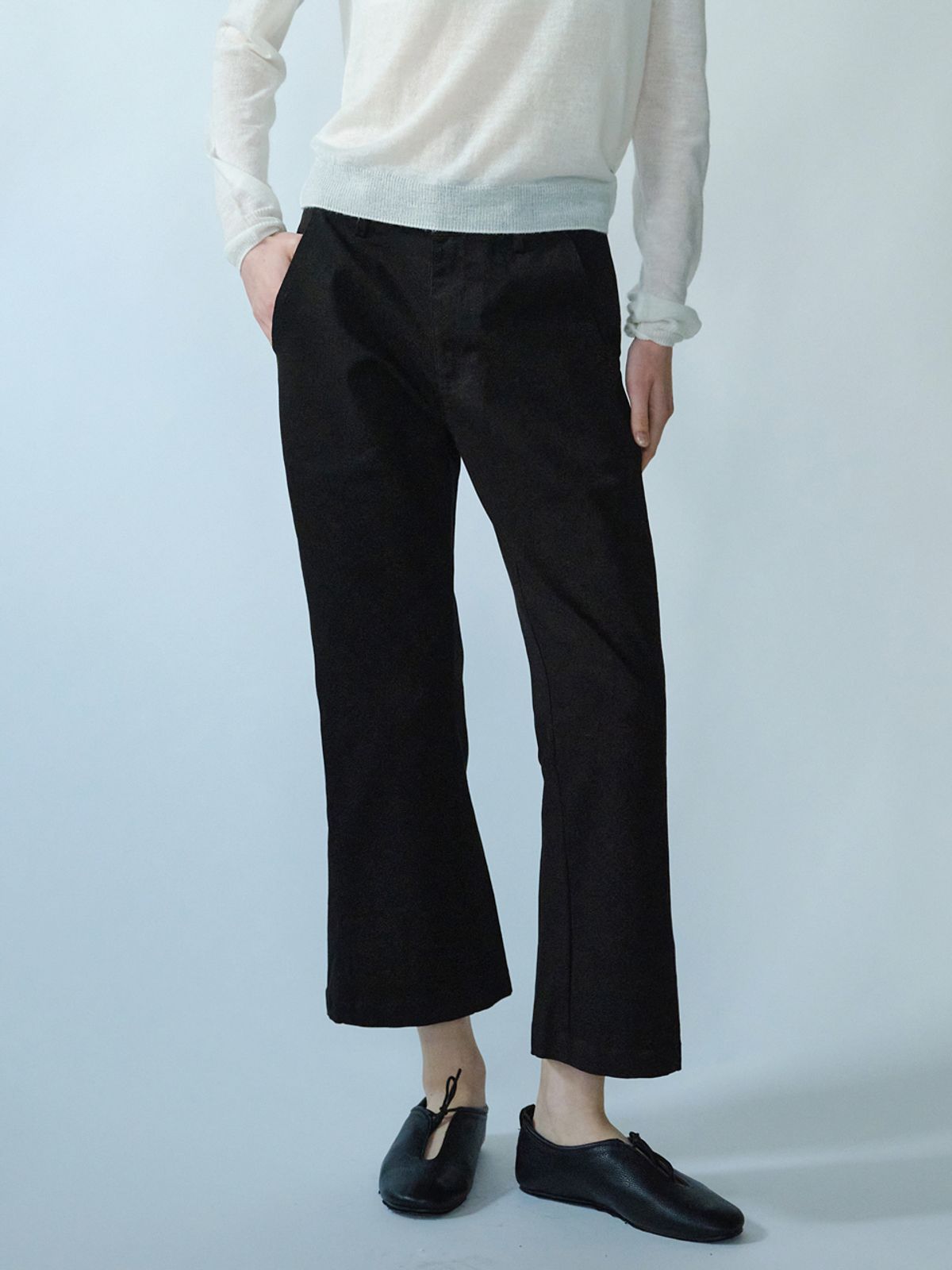 엘씨브이(LCVE) SEMI-FLARE ANKLE PANTS_BLACK