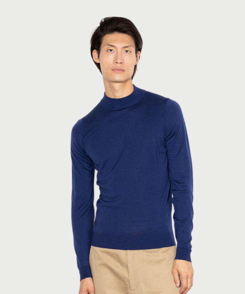 HARCOURT Extra Fine Merino Wool Standard Fit Mock Neck Pullover Heritage-2, 9 Colors