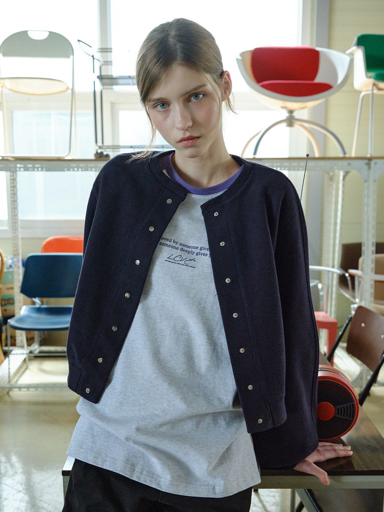 BUTTON BLUSON JUMPER_NAVY