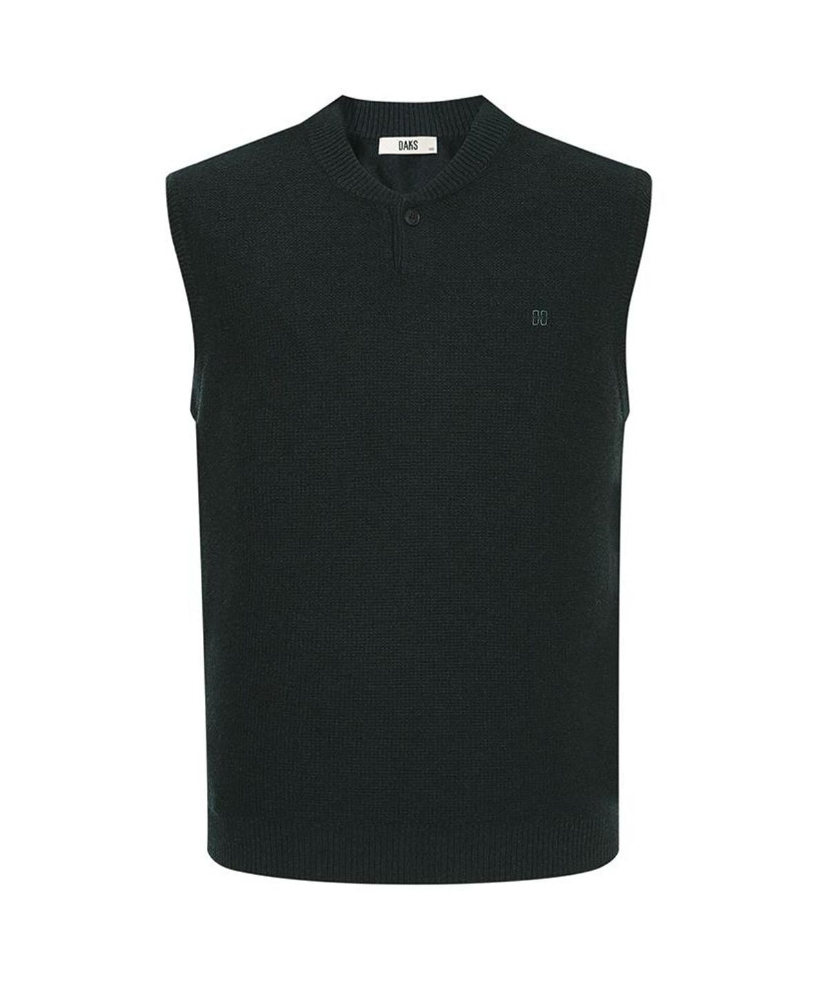 닥스셔츠(DAKS SHIRTS) 울100 헨리넥베스트 레귤러핏 그린_DMW1SWVE101E1