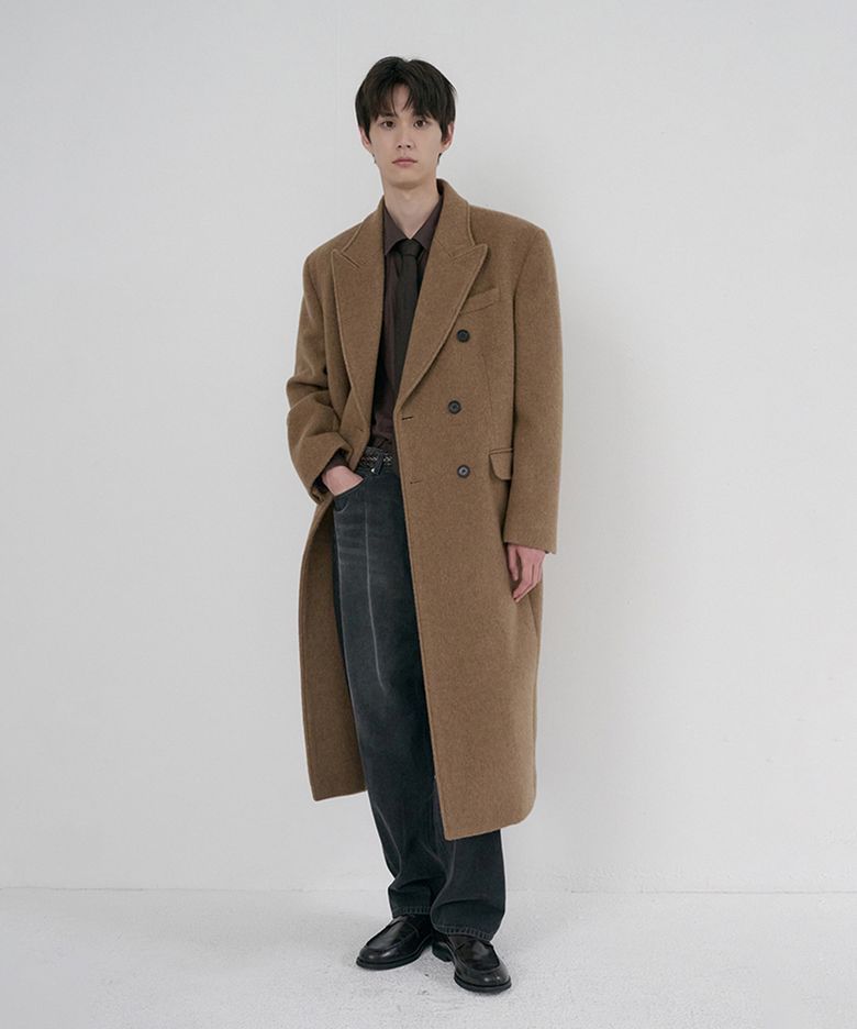 UNISEX TAILORED DOUBLE-BREASTED COAT_UDCO6D125_CAMEL