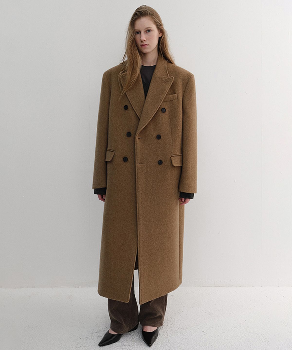 던스트(DUNST) UNISEX TAILORED DOUBLE-BREASTED COAT_UDCO6D125_CAMEL