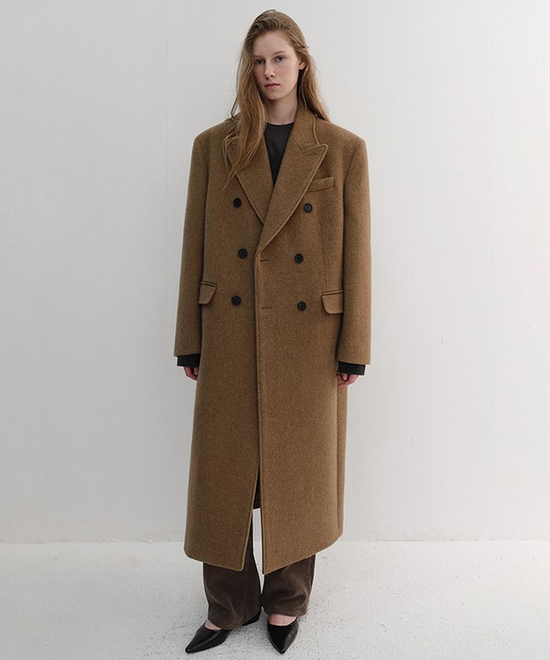 UNISEX TAILORED DOUBLE-BREASTED COAT_UDCO6D125_CAMEL