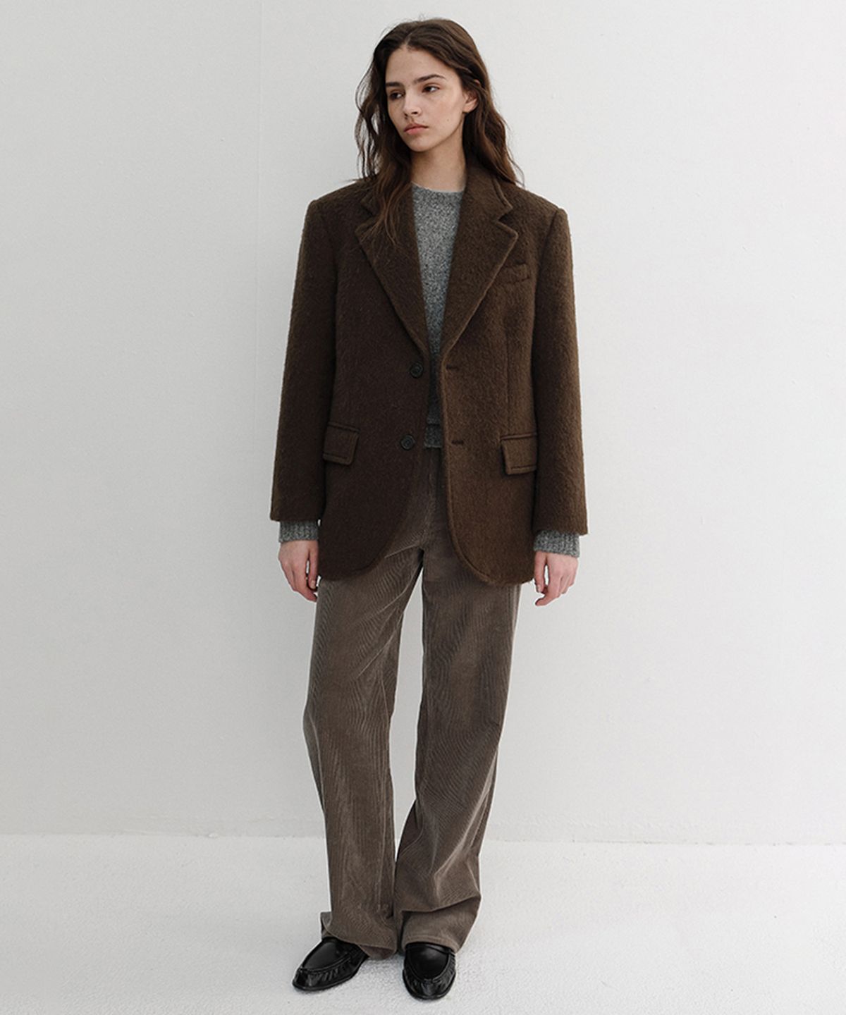 던스트(DUNST) UNISEX ALPACA BLAZER COAT_UDJA6D123_BROWN