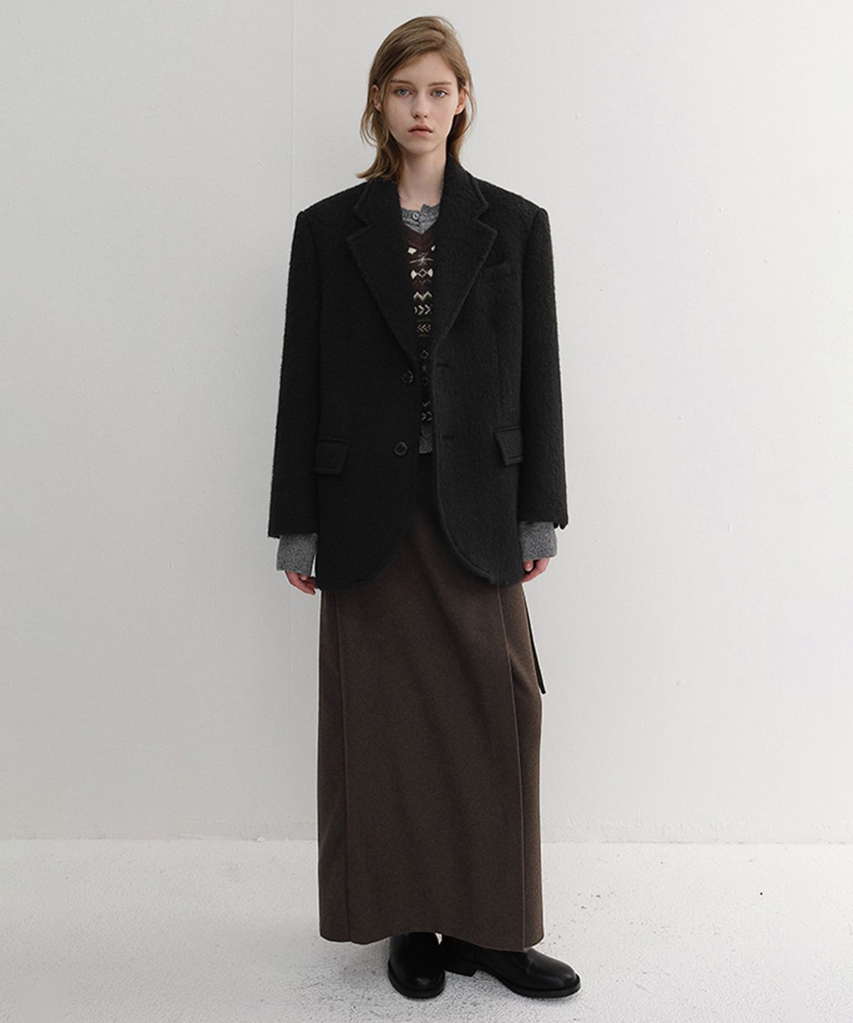 던스트(DUNST) UNISEX ALPACA BLAZER COAT_UDJA6D123_BLACK