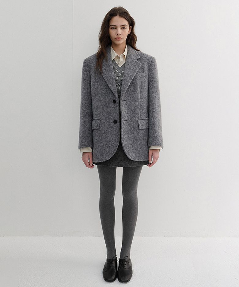 UNISEX ALPACA BLAZER COAT_UDJA6D123_MELANGE GREY
