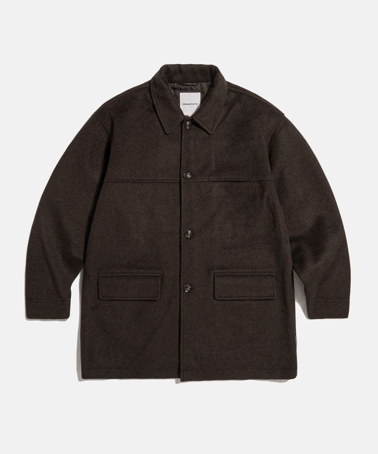 Wool Blend Car Coat Dark Mocha