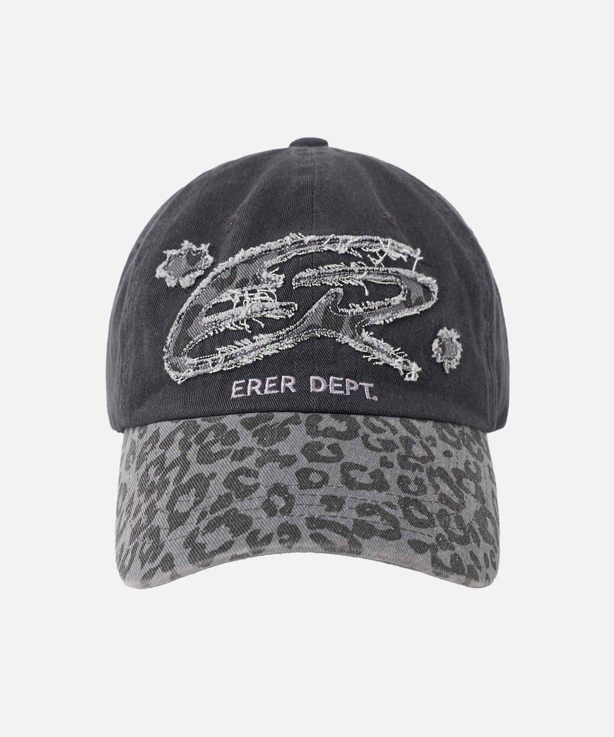 에르에르(ERER) Symbol Logo Leopard Colorblock Cap Black
