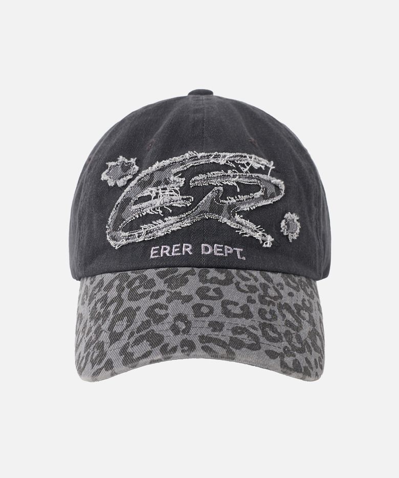Symbol Logo Leopard Colorblock Cap Black