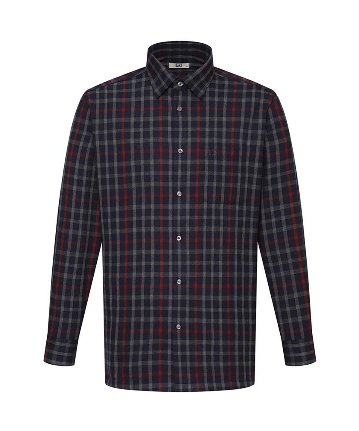 닥스셔츠(DAKS SHIRTS) 노케어 폴리혼방 미듐체크셔츠 레귤러핏 네이비_DMW1SHCL140N1