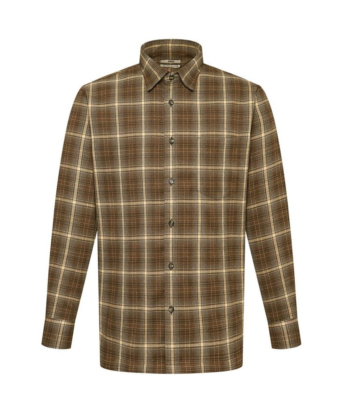 닥스셔츠(DAKS SHIRTS) 노케어 스트레치 미듐체크셔츠 레귤러핏 브라운_DMW1SHCL700W1