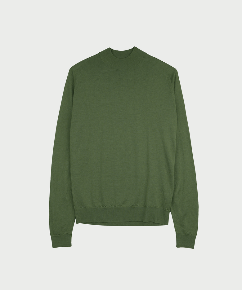 HARCOURT Extra Fine Merino Wool Standard Fit Mock Neck Pullover Heritage-4, 10 Colors