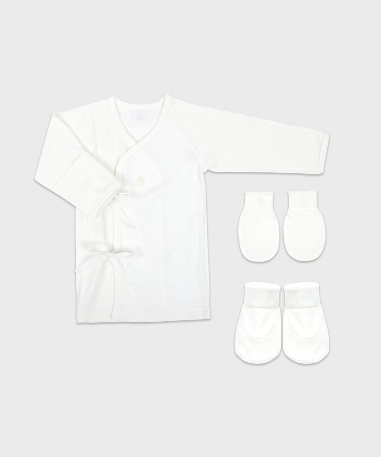 [GIFT] 화이트크림 배냇저고리 3종 세트