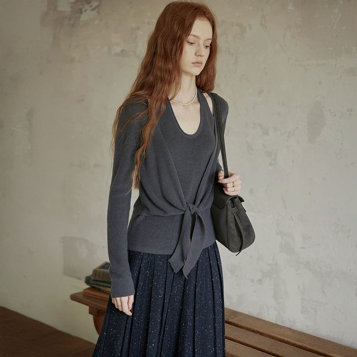 프라우드 마리(PROUD MARY) PM_Sculpted drape knit