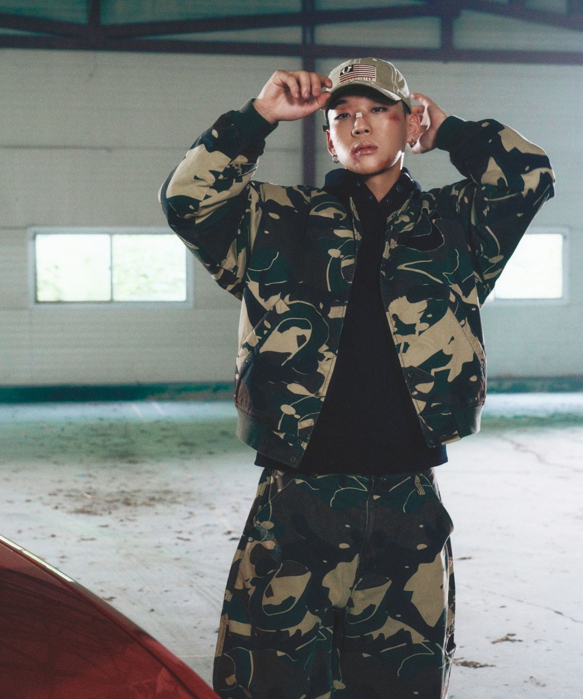 트루릴리젼(TRUERELIGION) Glorious Big Horseshoe Varsity Jacket - CAMO