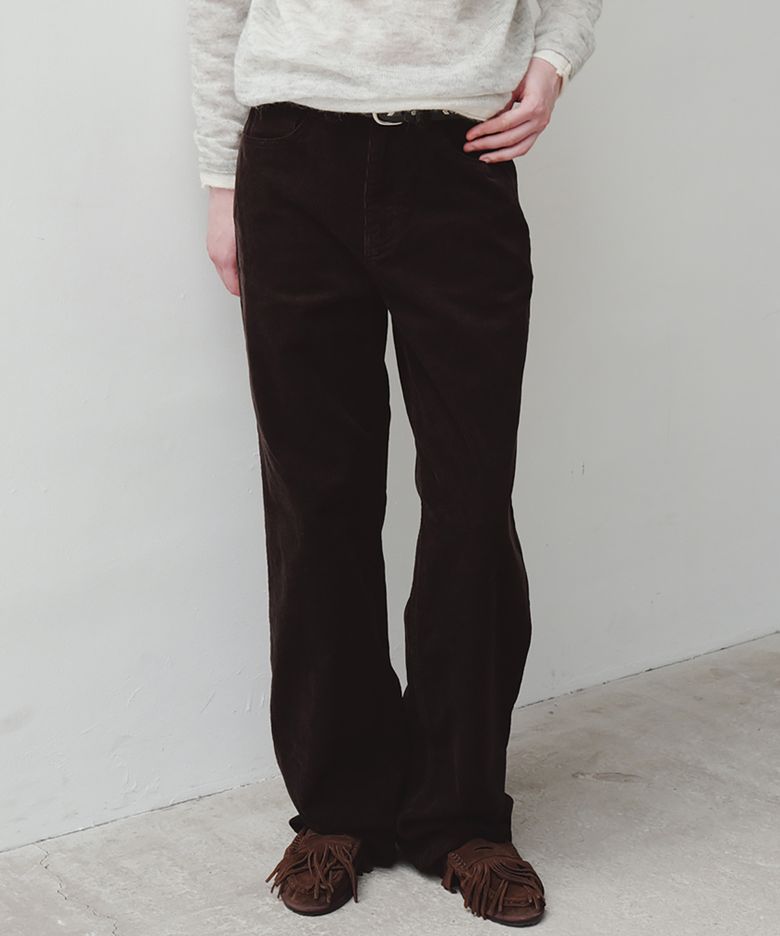 straight-fit corduroy pants (brown)