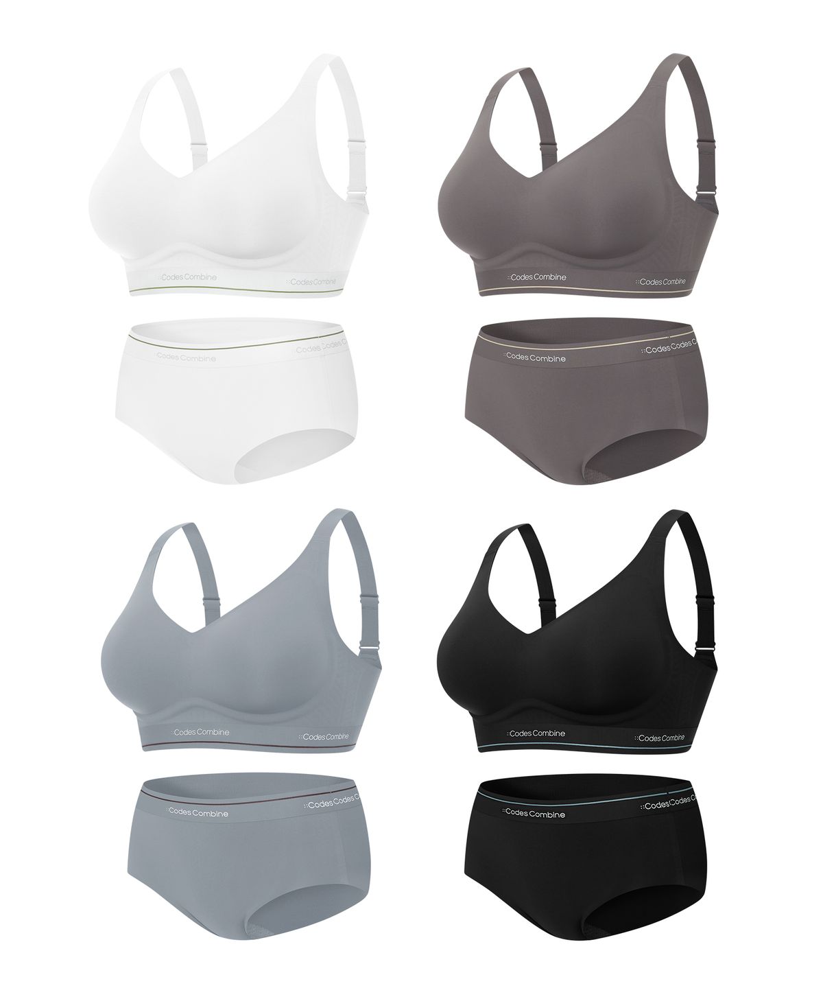 코데즈컴바인 이너웨어(CODES COMBINE INNERWEAR) 와이드 서포트 프리컷 스포츠 브라 팬티 세트