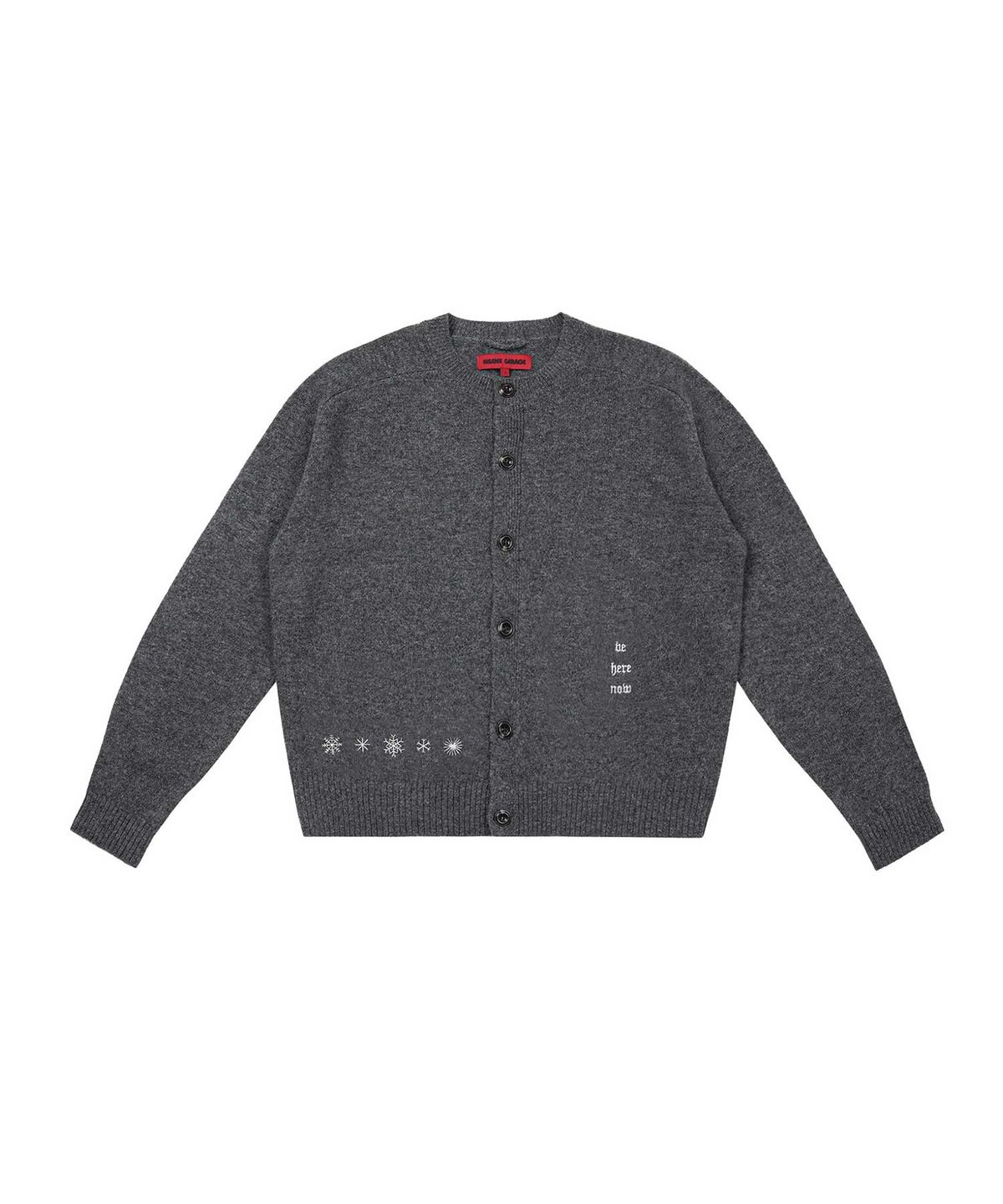 인세인개러지(INSANEGARAGE) INSANE WOOL ROUND KNIT CARDIGAN_CHARCOAL