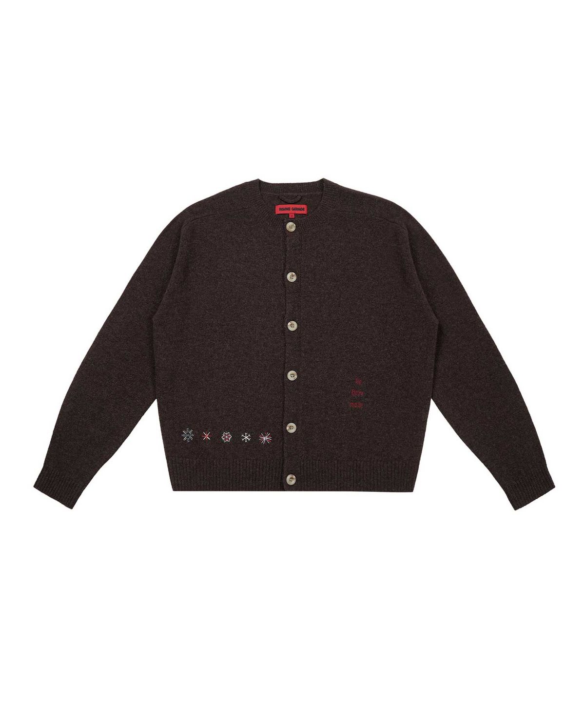 인세인개러지(INSANEGARAGE) INSANE WOOL ROUND KNIT CARDIGAN_BROWN