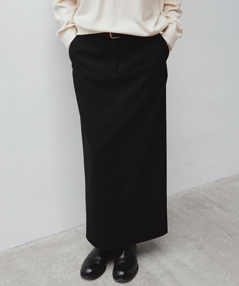 wool maxi skirt (black)