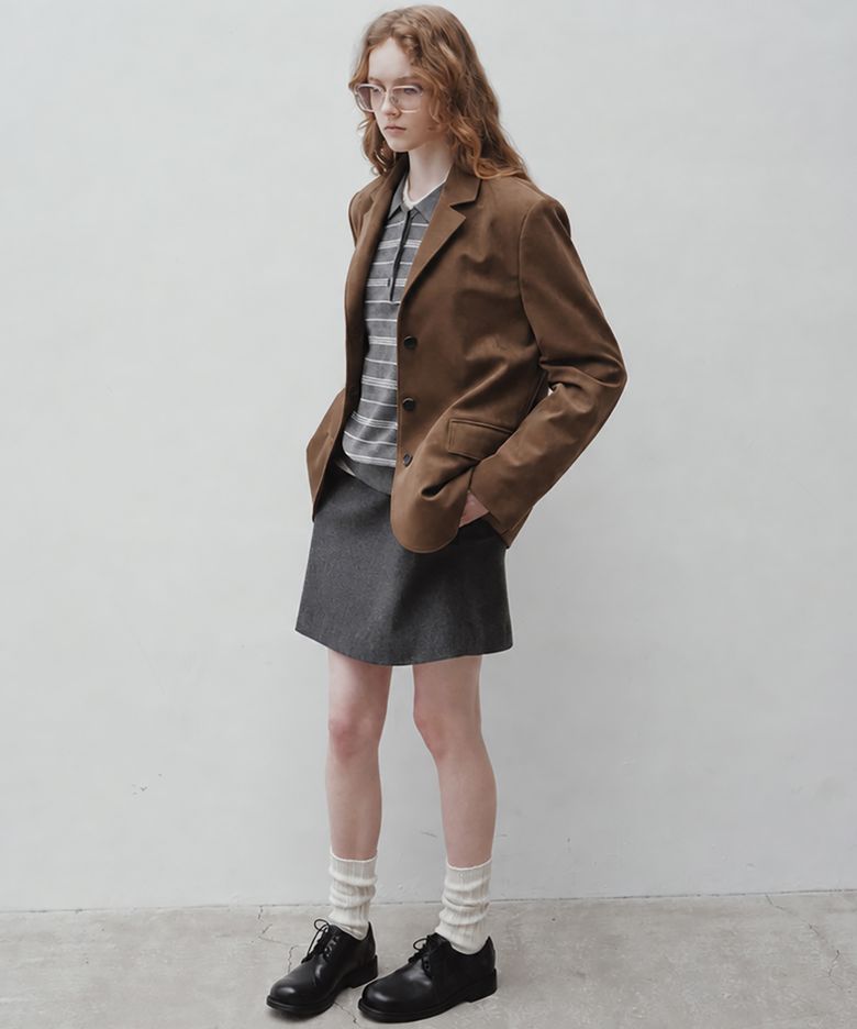 wool mini skirt (charcoal)
