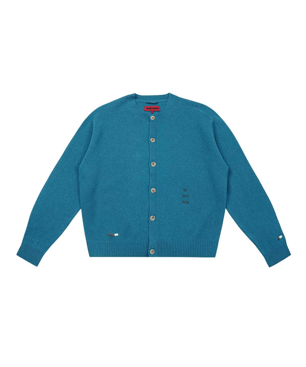 인세인개러지(INSANEGARAGE) INSANE WOOL ROUND KNIT CARDIGAN_TEAL