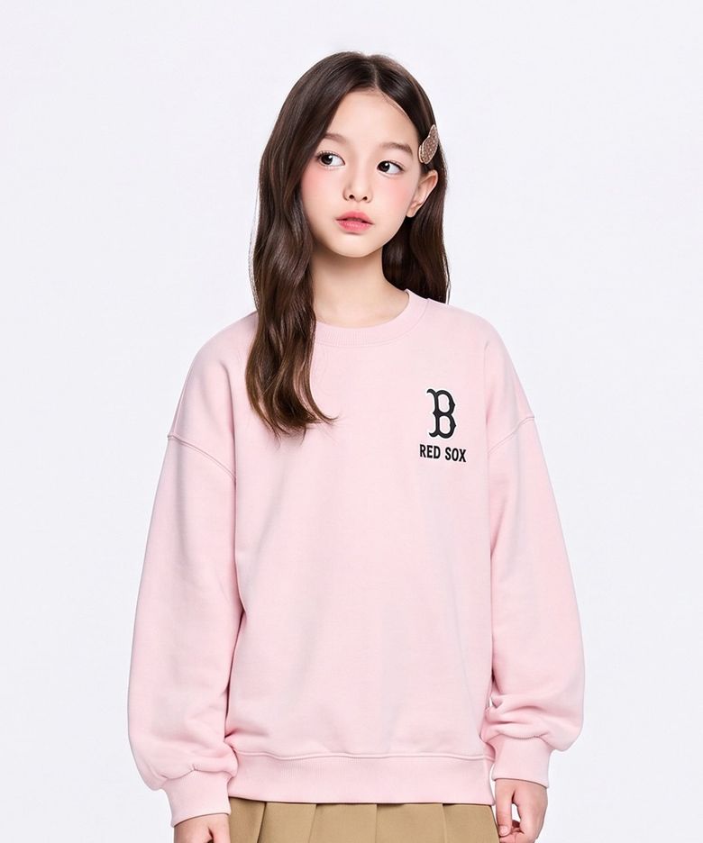 스트릿 드로잉 베어 기모 맨투맨 BOS (L.Pink)