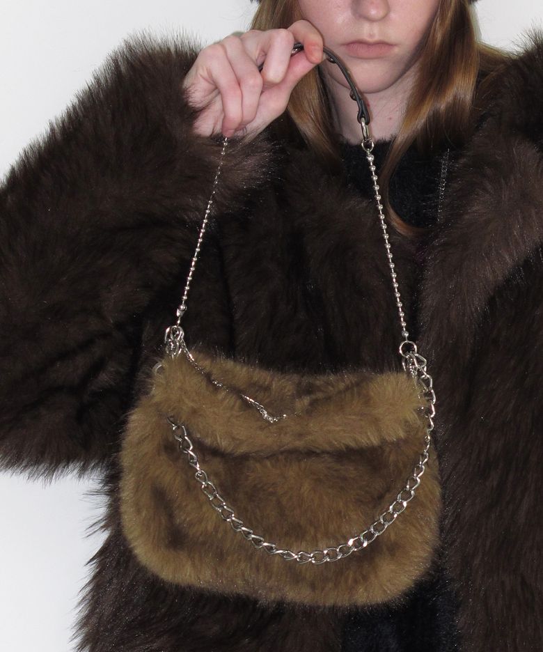 FUR MINI BAG - BROWN