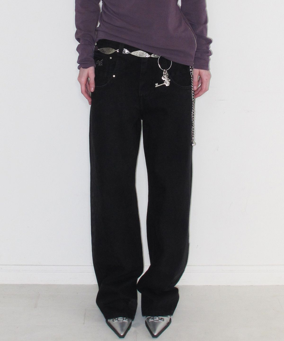 인스턴트펑크(INSTANTFUNK) BIG POCKET LOOSE FIT DENIM - BLACK