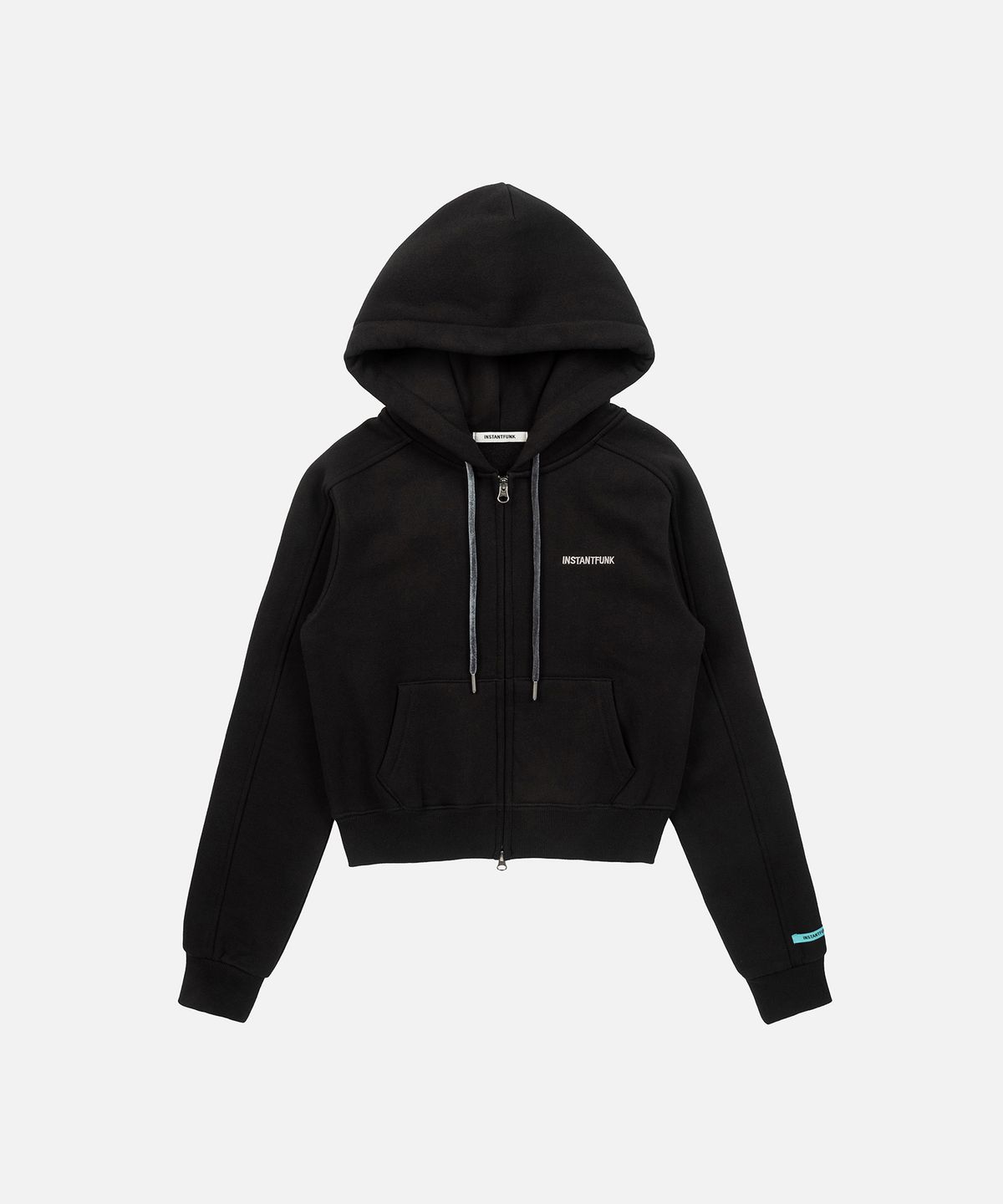 인스턴트펑크(INSTANTFUNK) RHINESTONE ZIP HOOD UP HOODIE - BLACK