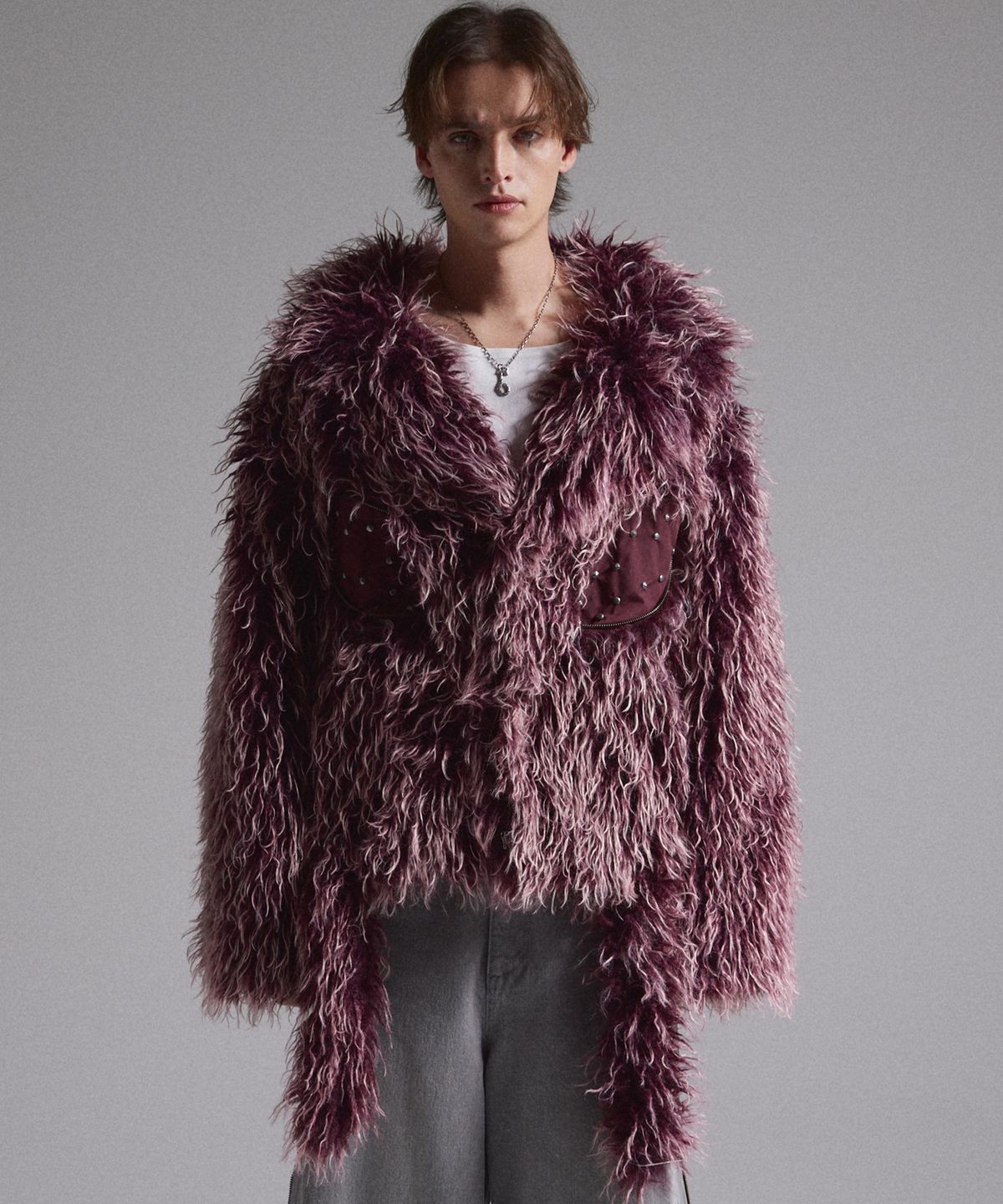그란시(GRANCY) Fur Boa Riders Jacket