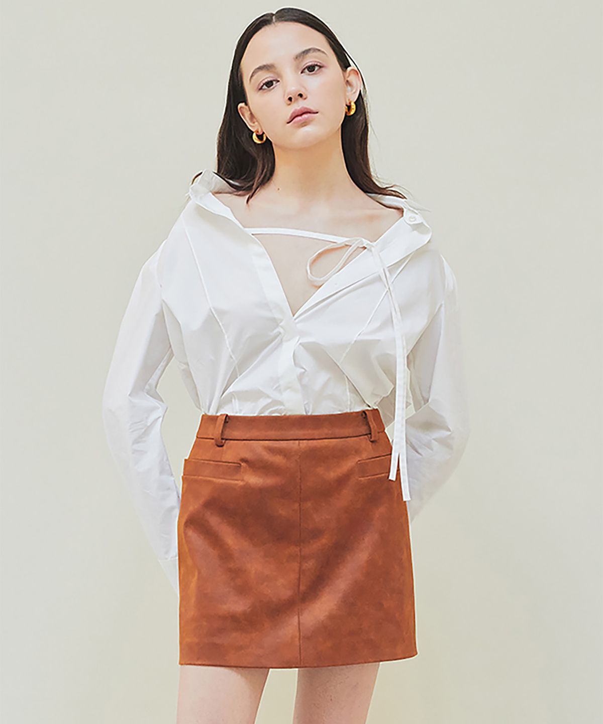 이브(YIV) Faux Leather Mini Skirt