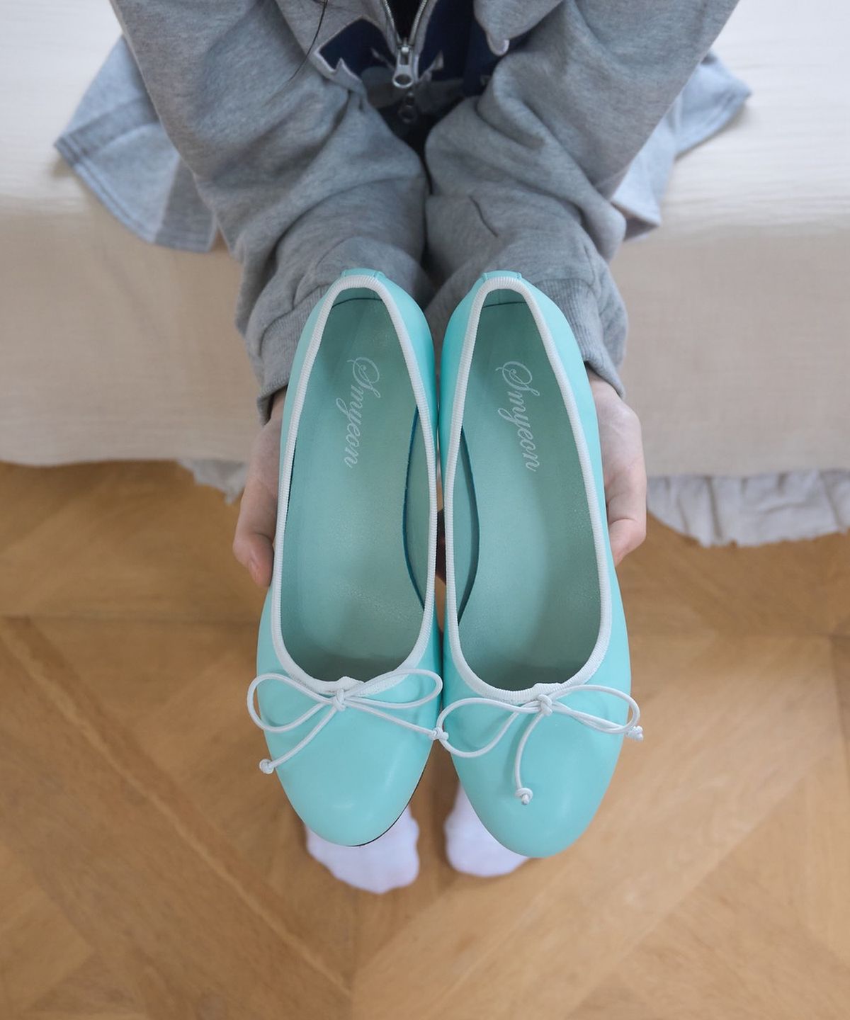 스묜(SMYEON) Color Wedge Ballet Pumps
