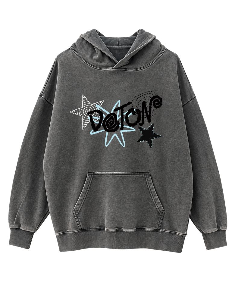 DOODLE STAR ACID HOODIE (Grey)