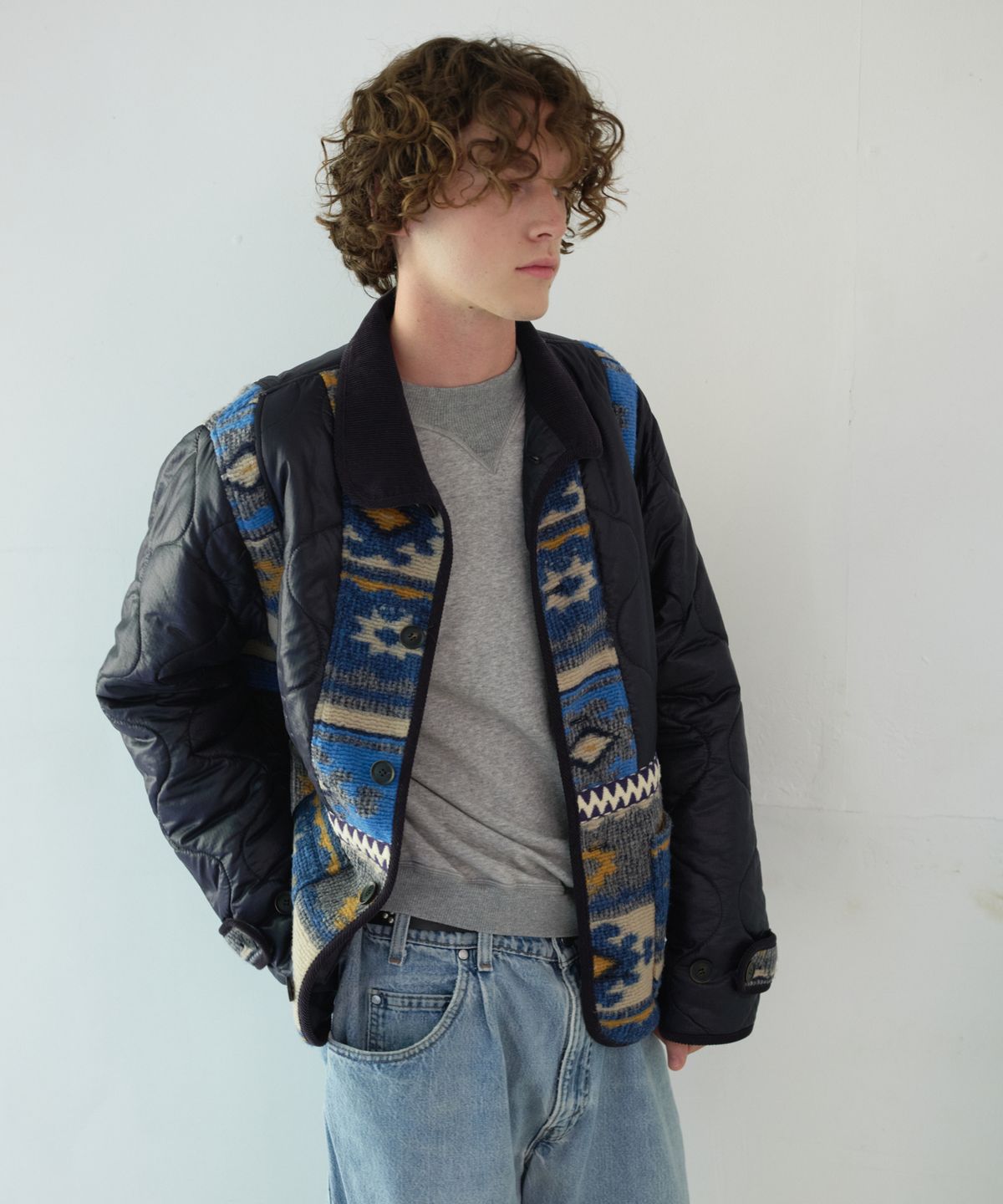 프리터(FRITUR) Nana Patchwork Quilted Jacket Navy_F263JK07
