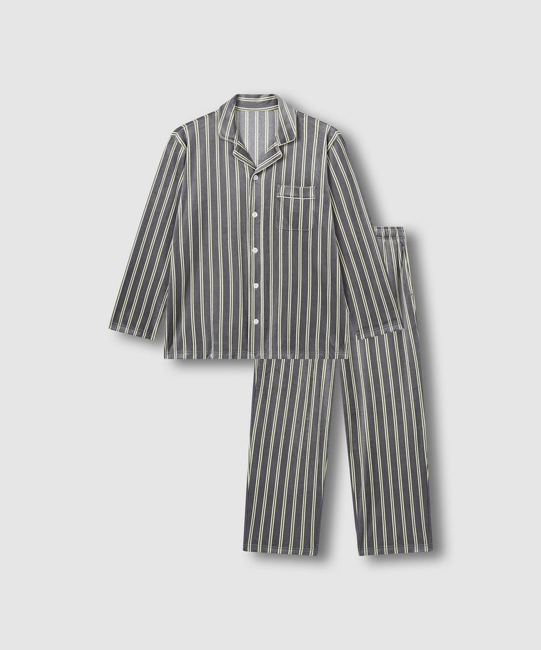 남 밍크 플리스 파자마 세트_다크 그레이