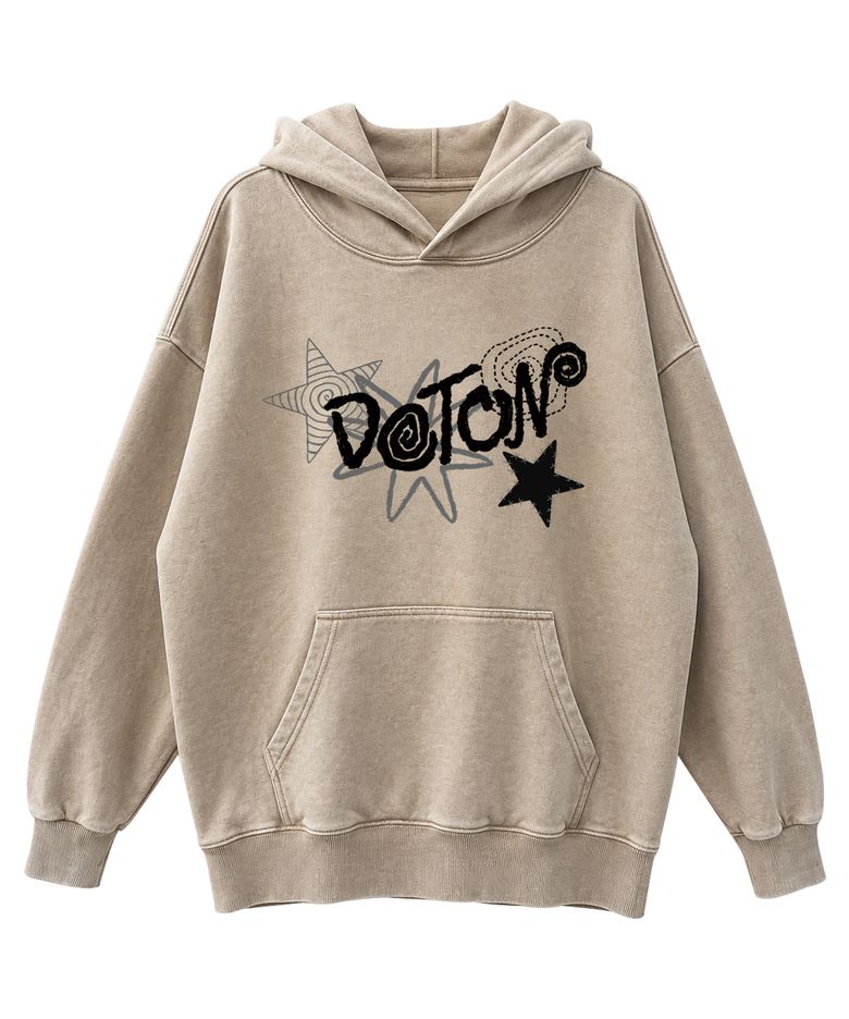 DOODLE STAR ACID HOODIE (Beige)
