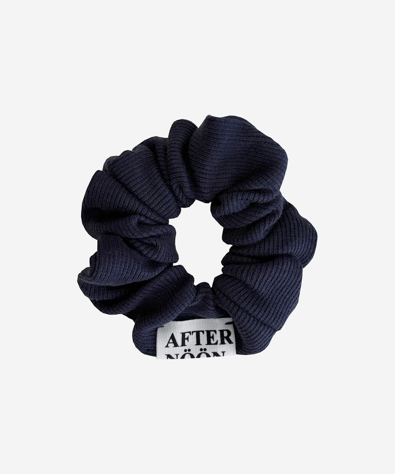Cotton knit Scrunchie (Navy Blue)