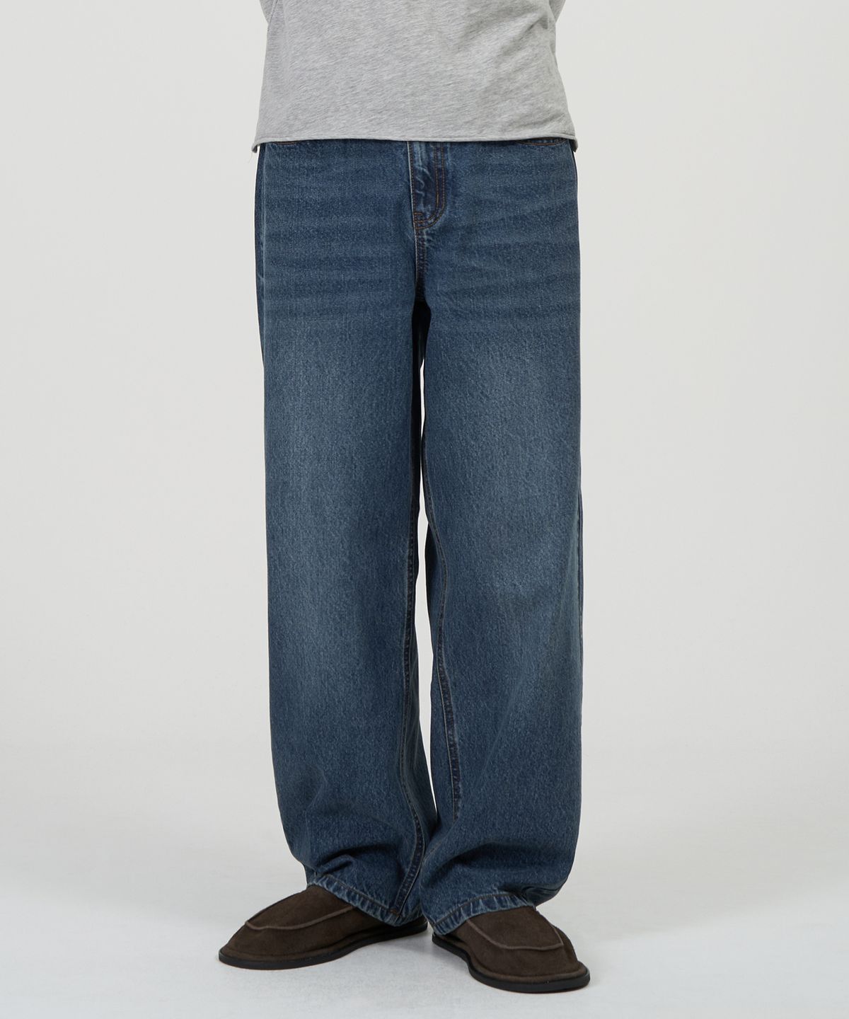 토피(TOFFEE) 모어 와이드 데님 팬츠 (WASHED INDIGO)