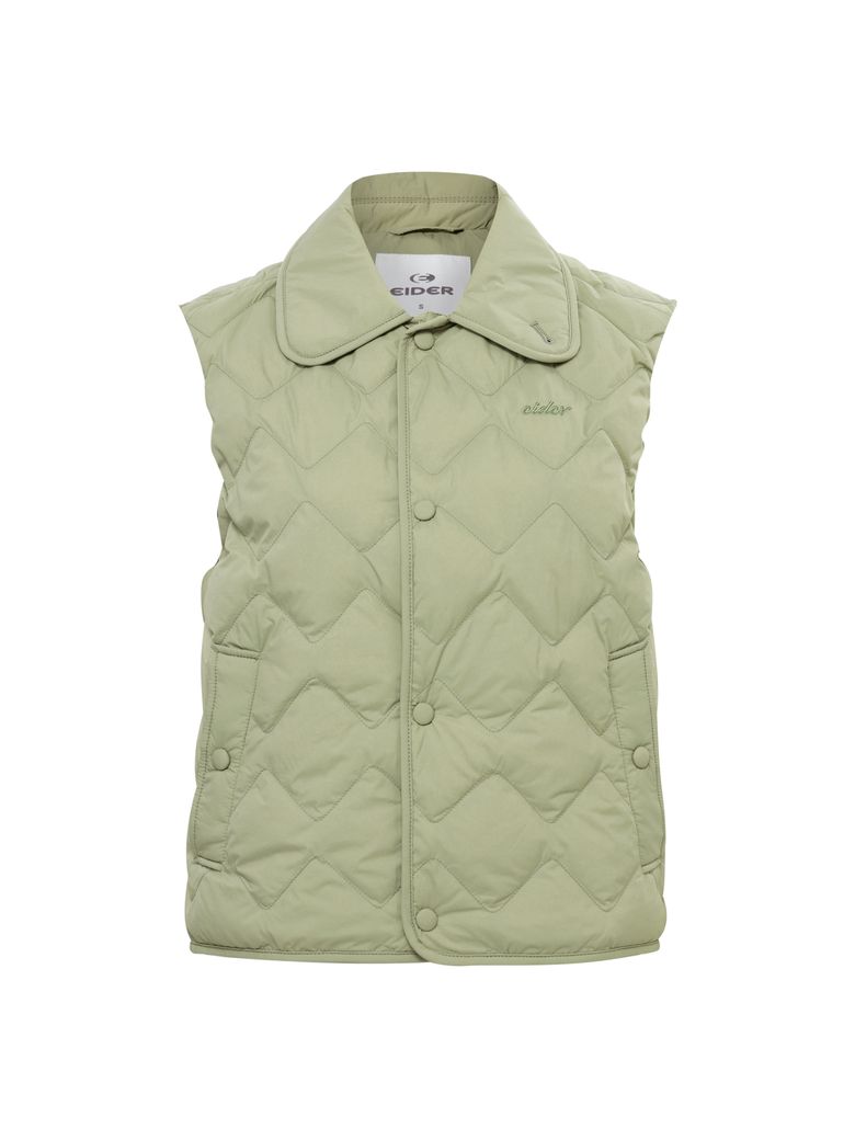 THERMOLOCK (써모락) 여성 슬림 블렌드 패딩 베스트_Light Khaki_DWU26642K6