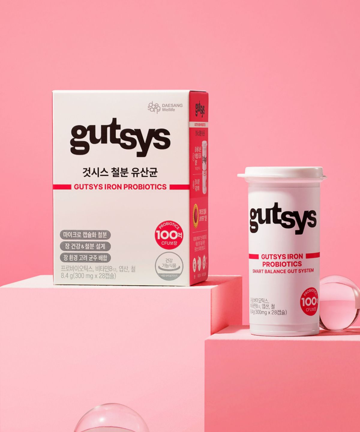 것시스(GUTSYS) 철분 유산균 1박스 (28일분) / 보장균수 100억 CFU