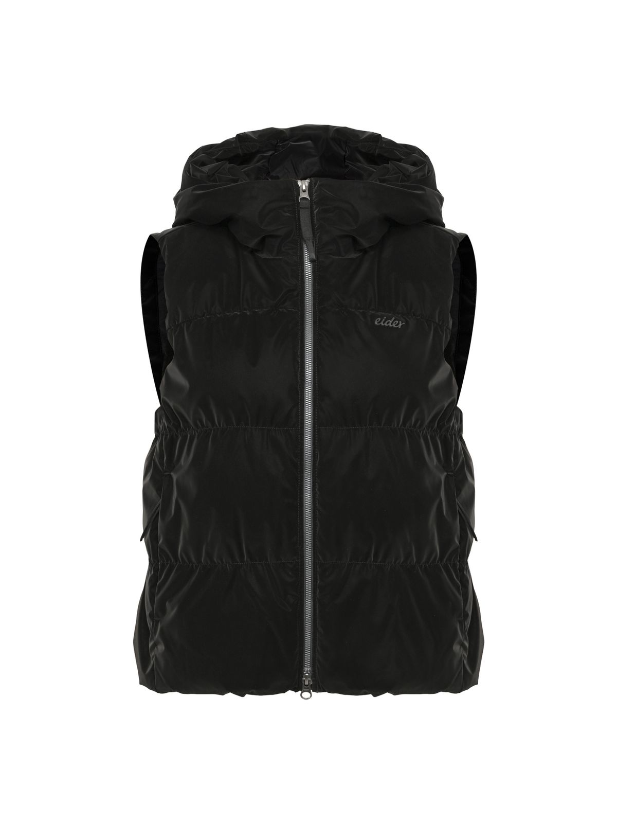 아이더(EIDER) MONGLIT (몽글릿) 여성 벨벳 후디 구스 다운 베스트_Black_DWW26644Z1