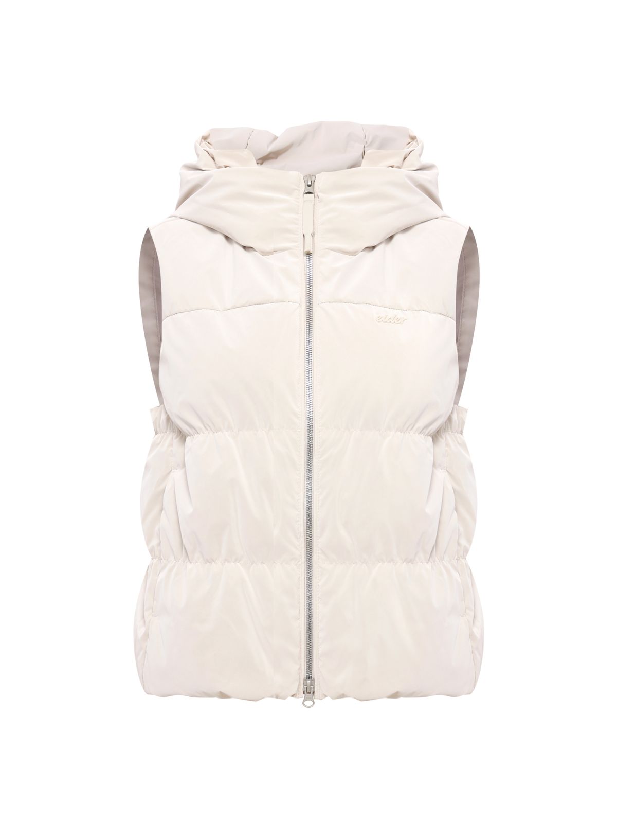 아이더(EIDER) MONGLIT (몽글릿) 여성 벨벳 후디 구스 다운 베스트_OATMEAL_DWW26644OM