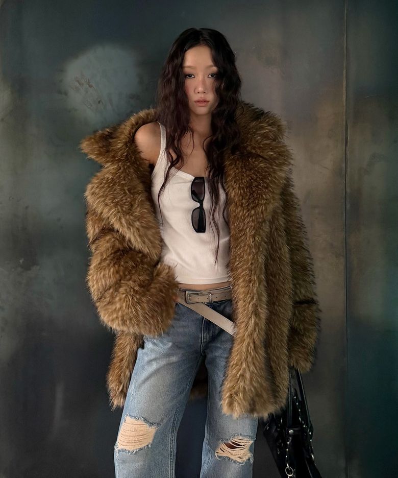 [가을'S PICK] VINTAGE RACOON FUR COAT - BROWN