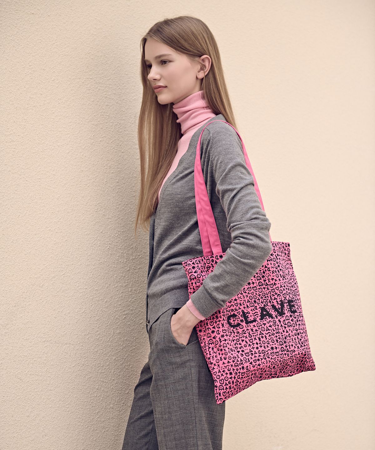 끌라베(CLAVE) RIOJEE ECOBAG_Pink